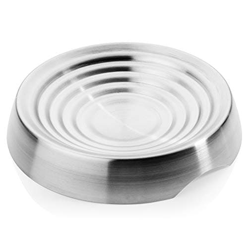 CatGuru Cat Bowls, Whisker Friendly Food Bowl for Indoor Cats, Reliefs Whisker Fatigue, Wide Kitten Dish, Non Slip Pet Dishes, Shallow Pet Plates (Stainless Steel)
