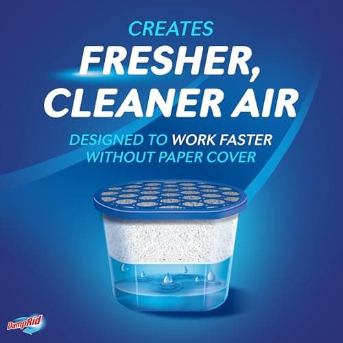 DampRid Fragrance Free Disposable Moisture Absorber with Activated Charcoal, 18 oz (Pack of 3) Moisture Absorber & Odor Remover, Lasts Up To 60 Days, No Electricity Required 5