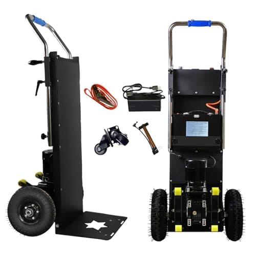 Electric Stair Climbing Dolly, Heavy Duty Cart 880lbs Capacity 1200W Motorized Hand Truck with Foldable Design for Moving Furniture Fridge Appliance(Black)