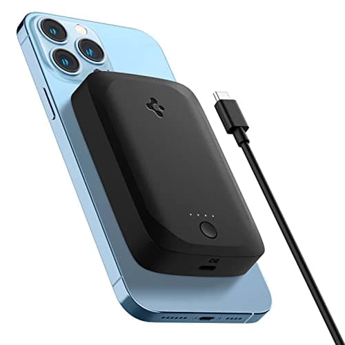 Spigen ArcHybrid Mag (MagFit) for MagSafe Battery Pack, 5000mAh for iPhone 16/16 Plus/16 Pro/16Pro Max Magnetic Power Bank Fast Wireless Portable Charger iPhone 15 14 13 12 [USB C Cable Included]