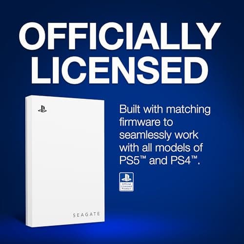 Seagate Game Drive for PlayStation® Consoles 5 TB External Hard Drive - USB 3.2 Gen 1, Officially-License (STLV5000100) 5