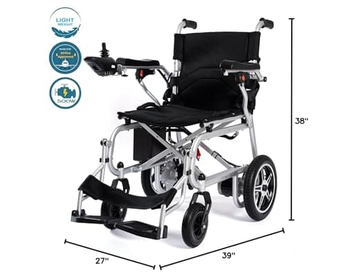 Burch Bike Artemis Pro Lightweight Foldable Electric Wheelchairs for Seniors - 2x250W Power Wheelchair - Travel/User Friendly Electric Wheelchairs for Seniors, Long Range Electric Wheelchair (Black) 9