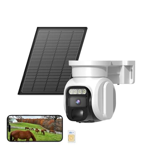 runofast 4G LTE Cellular Security Camera,No WiFi Solar Wireless Camera Outdoor Built in SIM Card & Subscription Monthly Fee, Remote Control, Pan Tilt,2K HD Night Vision, 2-Way Talk,Motion Detection