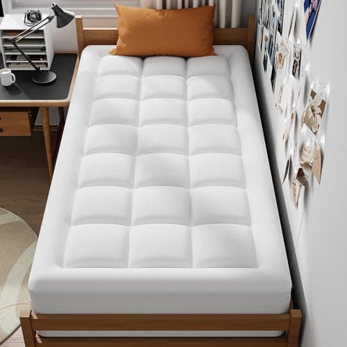 ELEMUSE 3 Inch Cooling Memory Foam Mattress Topper Twin XL, College Dorm Room Essentials, 2 Inch Pressure-Relief Memory Foam and 1 Inch Thick Soft Viscose Made from Bamboo Pillow Top for Hot Sleepers 6