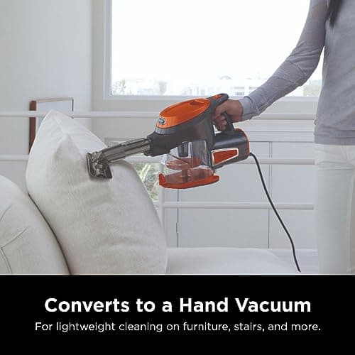 Shark Rocket Ultra-Light Corded Bagless Vacuum for Carpet and Hard Floor Cleaning with Swivel Steering (HV301), Gray/Orange 6
