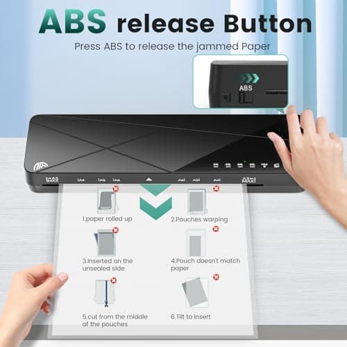 Laminator Machine A3 Laminating Machine - 3-6 Mil Thermal Laminator 13 Inches with Laminating Sheets, 5-in-1 Lamination Machine with 6 Laminating Modes and Auto-Off for Home Office School 7