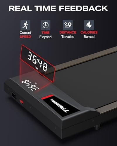 Adjustable 10% Incline Treadmills for Home, Walking Pad 265+lb Capacity, Under Desk Treadmill for Work from Home, Compact for Under Sofa/Bed, Upright Storage, Easy to Move, Fully Assembly 3