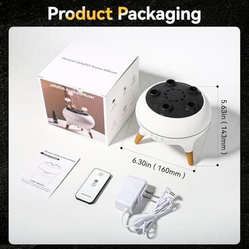 Jellyfish Mist Aromatherapy Humidifier, 7 Colors LED Lights, 2 Modes Fire Mist Waterless Auto Shut Off Aromatherapy Diffuser, Effect for Home, Office, Yoga, Gifts 9