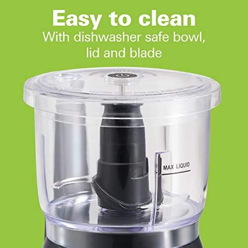 Hamilton Beach Electric Vegetable Chopper & Mini Food Processor, 3-Cup, 350 Watts, for Dicing, Mincing, and Puree, Black (72850) 5