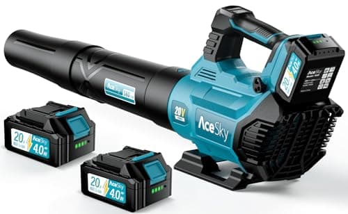 Leaf Blower Cordless - 2025 Update 150000RPM & 3 Speed Levels Electric Leaf Blower with 2 x 4.0Ah Battery and Charger, Extension Tube Blower for Lawn Care, Yard, Garage, Blowing Leaves, Dust or Snow