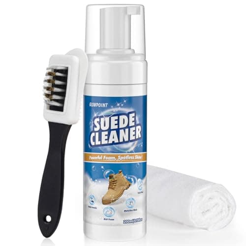 GLOWPOINT Suede Shoes Cleaner, Suede and Nubuck Cleaner with Brush & Towel, Foam Shoe Cleaner Removes Dirt & Stain for Knit, Boots, Trainer, Sneaker, Leather 200ml