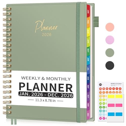 EMSHOI 2026 Appointment Book, A4 15-Minute Hourly Planner, JAN 2026 - DEC 2026, Daily Weekly Monthly, PVC Cover, Colorful Tabs - for Work, School, Salon Scheduling
