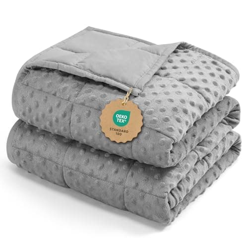 Kivik Breathable Weighted Blanket for Adults, 15 lbs Ultra Soft Minky Dot Heavy Blankets, Reversible Cooling and Warm Blanket for All Seasons, Machine Washable, 60"x80" Queen Size, Grey