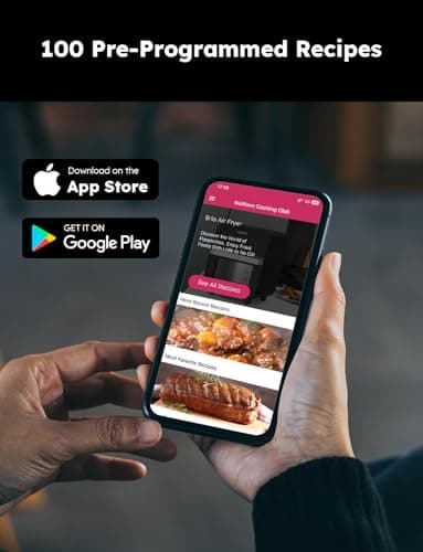 Nuwave Brio Air Fryer Oven, 15.5Qt X-Large Family Size, SS Rotisserie Basket &Skewer-Kit, Reversible Ultra Non-Stick Grill/Griddle Plate, Powerful 1800W, Integrated Smart Thermometer,Black 9