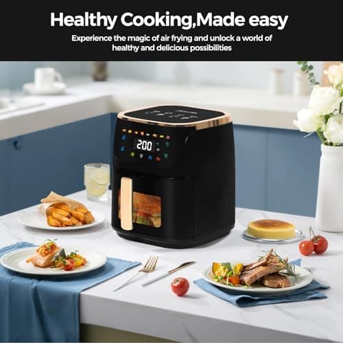 Panana Air Fryer, 8QT Large Capacity Air Fryer, Oilless Healty Cooker Airfryer Oven with 8 Presets, 1500W Air Fryers for Quick Meal, Home Use 6