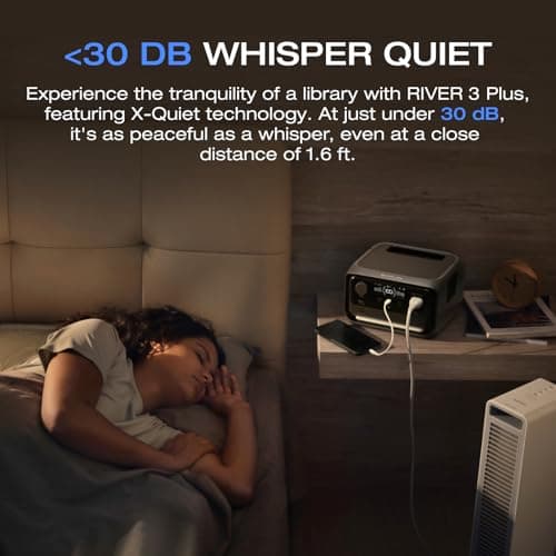 EF ECOFLOW Portable Power Station RIVER 3 Plus, 286Wh/12800mAh LiFePO4 Battery, 3 Up to 1200W AC Outlets, <10 MS UPS, Expandable to 858Wh, <30 dB Quiet, 1Hr Fast Charging Generator for Outdoor Camping 7
