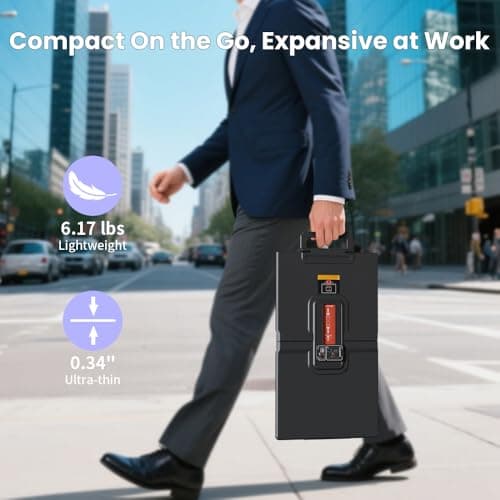 Hyangin 24-inch Large Portable Monitor for Laptop, 2026 Upgraded 1080P FHD 100Hz Portable Screen,125% sRGB IPS Portable Second Monitor with Adjustable Stand for Laptop, MacBook, Phones 7