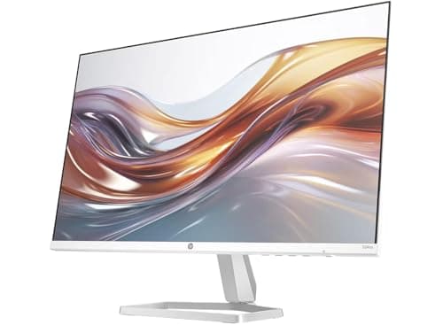 HP Series 5 524sa Thin & Light Monitor with Speakers 94C36AA#ABA (Replaces M24fwa) 24" IPS FHD Anti-Glare 300 Nits Display, Flicker-Free, 1xHDMI, White/Silver (2026 Model) w/DKZ Hub USB Port Expander 4