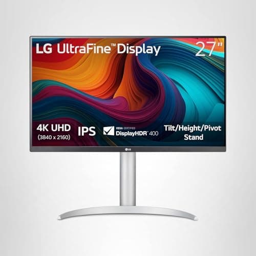 LG 27UP650K-W 27-inch Ultrafine 4K UHD (3840 x 2160) IPS Computer Monitor, 60Hz, 5ms, DisplayHDR 400, Reader Mode, Flicker Safe, HDMI, DisplayPort, Tilt/Height/Pivot Adjustable Stand, White 12