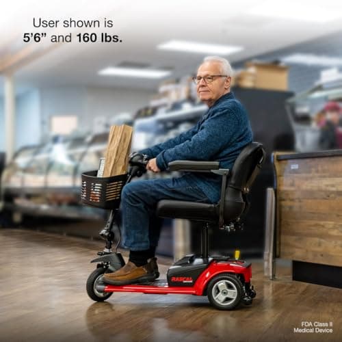 Rascal Venture 3-Wheel Portable Mobility Scooter for Travel, Easy Disassembly, Compact Design, 300 lb Capacity, Battery Included 6