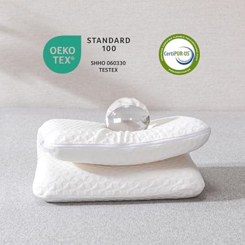 Hcore Ultra-Thin Gel Infused Memory Foam Stomach Sleeping Pillow, Slim Pillow for Side & Back Sleepers, CertiPUR-US - Standard, 2.75 inches 5