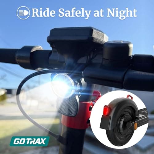 Gotrax G4 Electric Scooter, 10” Solid Tires, Max 25 Mile Range and 20Mph Power by 500W Motor, Double Anti-theft Lock, Bright Headlight and Taillight, 500W Foldable E Scooter for Adults 5