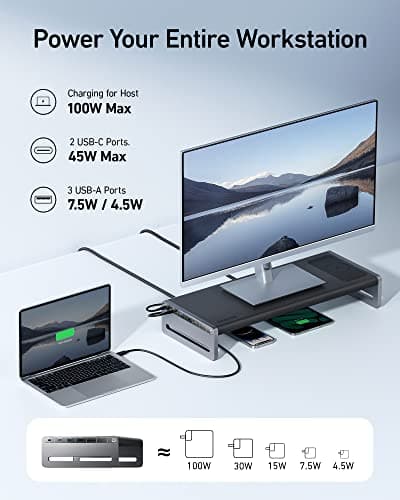 Anker 675 USB-C Docking Station (12-in-1, Monitor Stand, Wireless) with 10Gbps USB-C Ports, 4K@60Hz HDMI Display, Wireless Charging Pad, for Lenovo ThinkPad, MacBook Pro M1 / M2 5