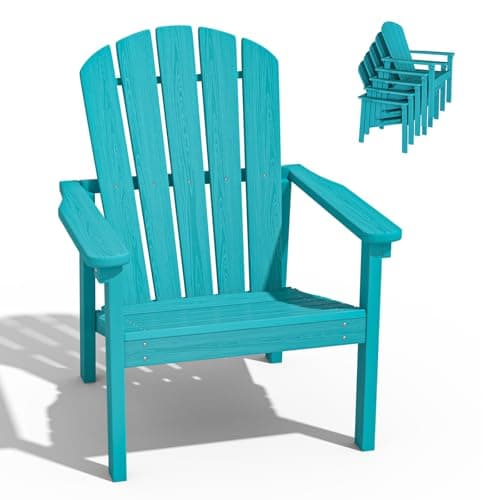 nevilywood Compact Stackable Adirondack Chairs, 26.3" Wide HDPE Outdoor Patio Chairs - Durable, Space-Saving Design for Porch, Lawn or Garden, Aruba