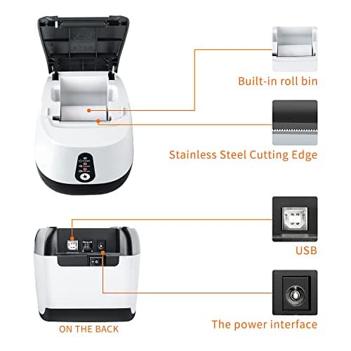 ienRon Thermal Receipt Printer, 58mm Max-Width POS Printer with High-Speed Printing and Advanced Thermal Technology, Support ESC/POS Window Linux Operating System Printing 7