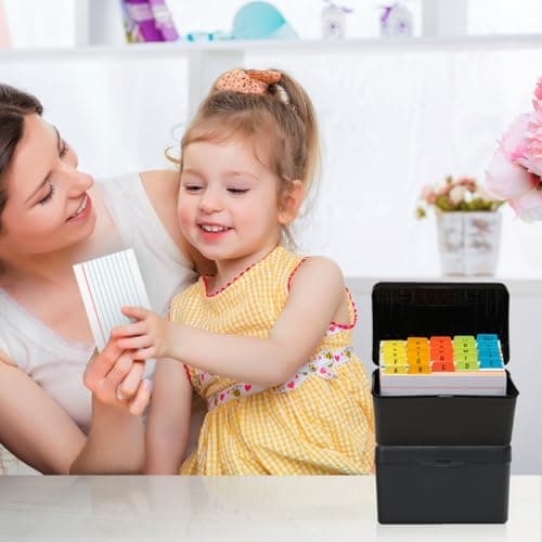 H4D 3x5 Index Card Holder with 100 Heavyweight Ruled Index Cards and 25 Plastic Dividers, Black 7