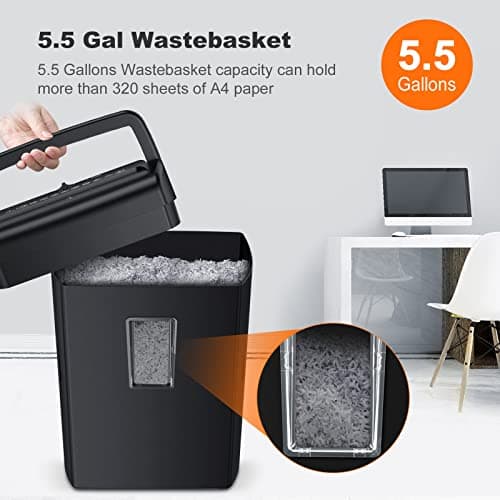 Bonsaii 8-Sheet Micro Cut Paper Shredder, 5 Minute 5.5 Gal Paper Shredder for Home Use for Credit Card, Staple, Clip with Transparent Window（C209-E） 5