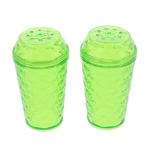 Clear Plastic Salt and Pepper Shaker Set (Green)