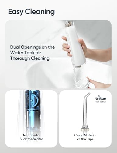 bixdo Cordless Water Dental Flosser for Teeth - 5 Modes with GUMCARE, Portable Travel Flosser for Teeth Cleaning Flossing and Gum Massage, 60 Days Long Battery Life and 360° Magnetic Nozzle, Purple 7