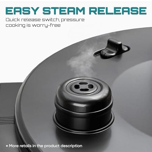 OLIXIS Electric Pressure Cooker 6 Quart Stainless Steel Multi Cooker Electric for Pressure 12-in-1 Rice, Steamer, Yogurt Maker, Slow Cook,Meat Stew, Cake, Porridge, Multigrain 6