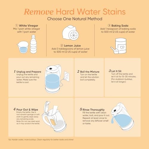 Cosori Electric Kettle, No Plastic Contact With Water, Wide Mouth For Easy Cleaning, Auto Shut Off, 1.7L Tea Kettle & Hot Water Boiler, Water Heater & Teapot, Borosilicate Glass, Black, 1500W 8