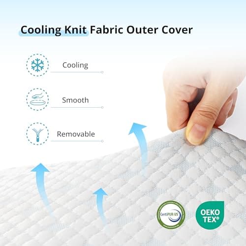 Shredded Memory Foam Pillows Queen Size Set of 2, Cooling Pillows for Sleeping, Adjustable Bed Pillows for Side, Back or Stomach Sleepers, Neck Pillow with Removable Cover, Hot Sleepers (2 Pack) 5