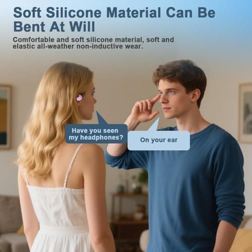 ZYHKJYL OWS Wireless Bluetooth Earbuds/Headphones, Ball Shape Charge Case, Bluetooth 5.4 with Built-in Mic, Flexible Earhook for Sports, Work, Travel, Easy to Carry [Purple] 6