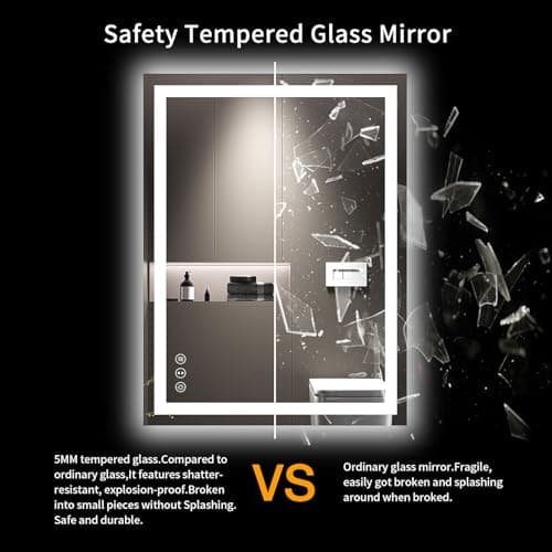 LOAAO 24X32 LED Bathroom Mirror with Lights, Anti-Fog, Dimmable, Backlit + Front Lit, Lighted Bathroom Vanity Mirror for Wall, Memory Function, Tempered Glass, Shatter-Proof, ETL Listed 8