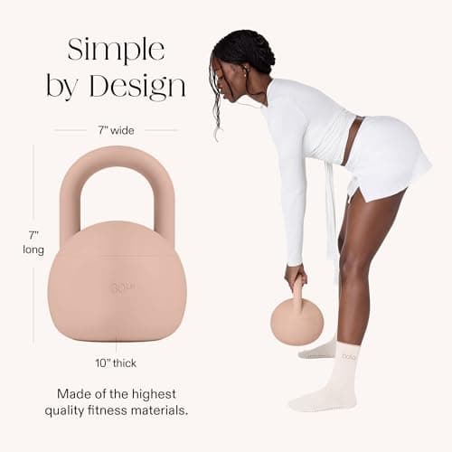 Bala 30lb Kettleball, Soft Kettlebell for Women - Kettlebells Strength & Core Training Equipment for Home Gym Workouts - Anti-Slip Grip Exercise Weights with Cushioned Impact-Resistant Base - Sand 5