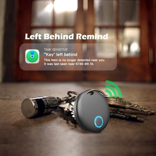 Bluetooth Key Finder Luggage Tracker Anti-Lost Tag Item Locator for Keys, Wallet, Luggage, Works with Apple Find My (iOS only), Waterproof, Replaceable Battery,Without Monthly fees,1 Pack White 6