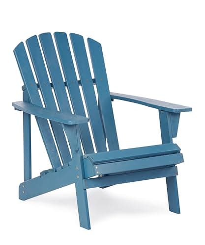 Wood-Natrl Oversized Outdoor Wooden Adirondack Chair with Pre-Assembled BackRest & SeatBoard, Patio Chair for Garden Lawn Backyard Deck Pool Beach Firepit