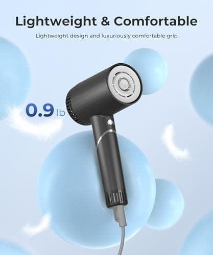 Hair Dryer, 100,000 RPM High-Speed Blow Dryers for Women & Men, Hair Dryers with Diffuser & Nozzle, Portable for Travel Home Use, Quiet & Fast-Drying, 500 Million Negative Ions, Heat-Control 8