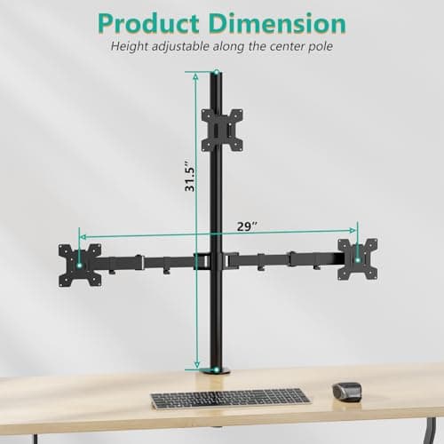 WALI Triple Monitor Mount for 13-27 inch Computer Screens, 3 Monitor Desk Mount, Holds up to 22 lbs, Adjustable Triple Monitors Stand with Swivel Tilt Rotation, 75x75/100x100mm (M003), Black 6