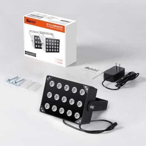 Univivi IR Illuminator 15 LEDs 90 Degree Wide Angle IR Lights for Night Vision IP67 Waterproof 850nm Infrared Light for Security Surveillance Camera Indoor&Outdoor 6
