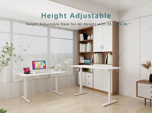 Whole Piece Manual Standing Desk Adjustable Height with Lockable Casters- Hand Crank Stand up Desk with Wheels, Mobile Sit to Stand Workstation with Handle 6