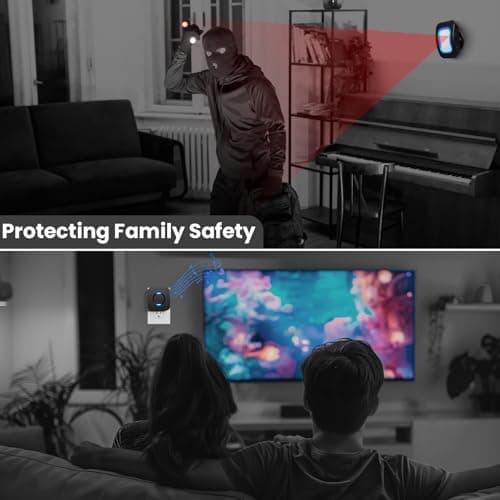 Wireless Motion Sensor LED Light - Motion Detector Alarm Chimes Door Sensor with 500 FT Range Security Alert Monitor System for Home, Business, Store, Office, School 7