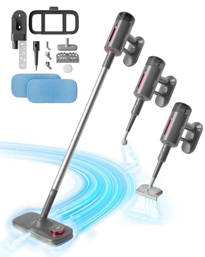 Steam Mop for Floor Cleaning, 7in1 Handheld Steamer Cleaner Detachable for Hardwood Laminate,Vinyl,Carpet,Tile,Grout,All Floors, Multi Purpose for Home,1500W 230℉ 23ft Cord,Front Sprayer,Store Station