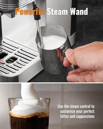 SHARDOR Espresso Machine 20 Bar, Professional Espresso Machine with Milk Frother and Touchscreen, Expresso Coffee Machines with Adjustable Temperature,for Cappuccino, Latte 3