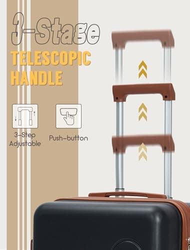 CONCEPTEN Carry On Luggage 22x14x9 Airline Approved, 20-inch Hard Shell Suitcases with Wheels, ABS Lightweight Carry on Suitcase with TSA Lock 2