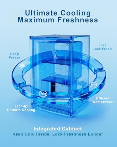 Feelfunn 3.0 Cu.ft Upright freezer - Compact Mini Freezer with 7 Adjustable Thermostat, Removable Shelves, Reversible Single Door, 360°Uniform Cooling Small freezer for Home Office Dorm, Silver 7